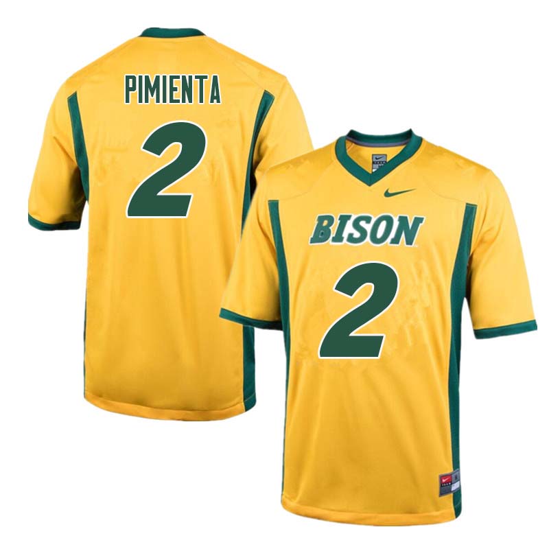 Men #2 Cordell Pimienta North Dakota State Bison College Football Jerseys Sale-Yellow - Click Image to Close